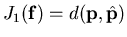 $\displaystyle J_{1}(\mathbf{f})=d(\mathbf{p},\hat{\mathbf{p}})$