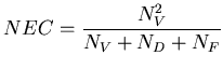 $\displaystyle NEC=\frac{N^{2}_{V}}{N_{V}+N_{D}+N_{F}}$