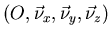 $ (O,\vec{\nu }_{x},\vec{\nu }_{y},\vec{\nu }_{z}) $